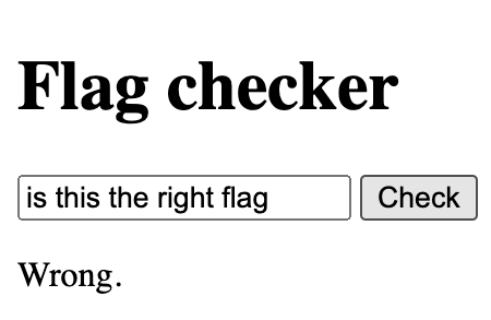 Flag checker form