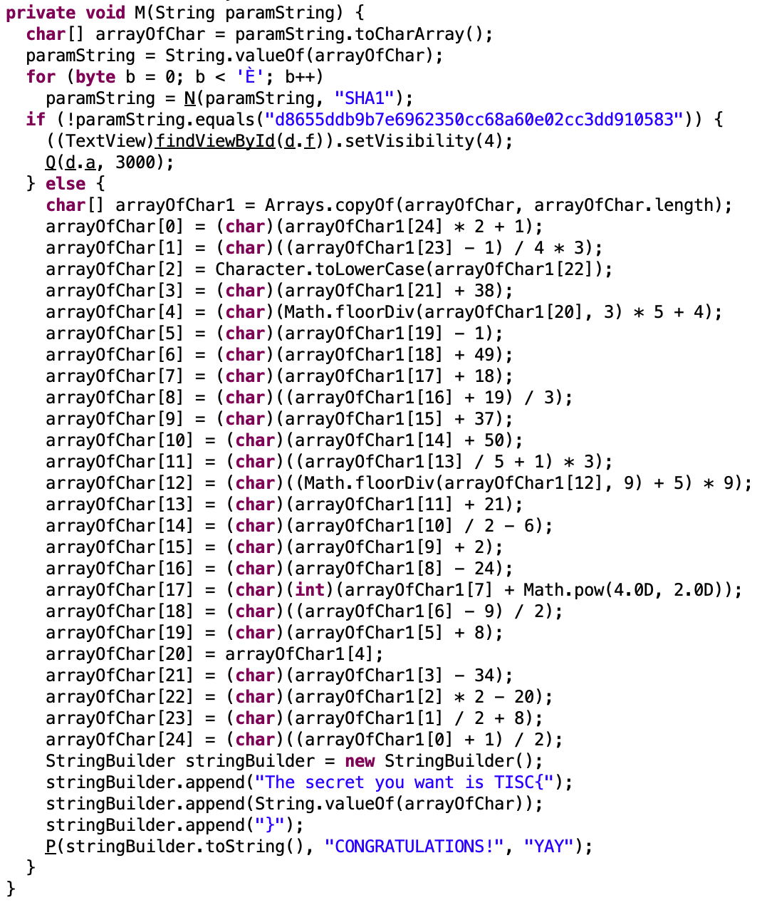 Level 3 Decompiled M (Flag Checker)